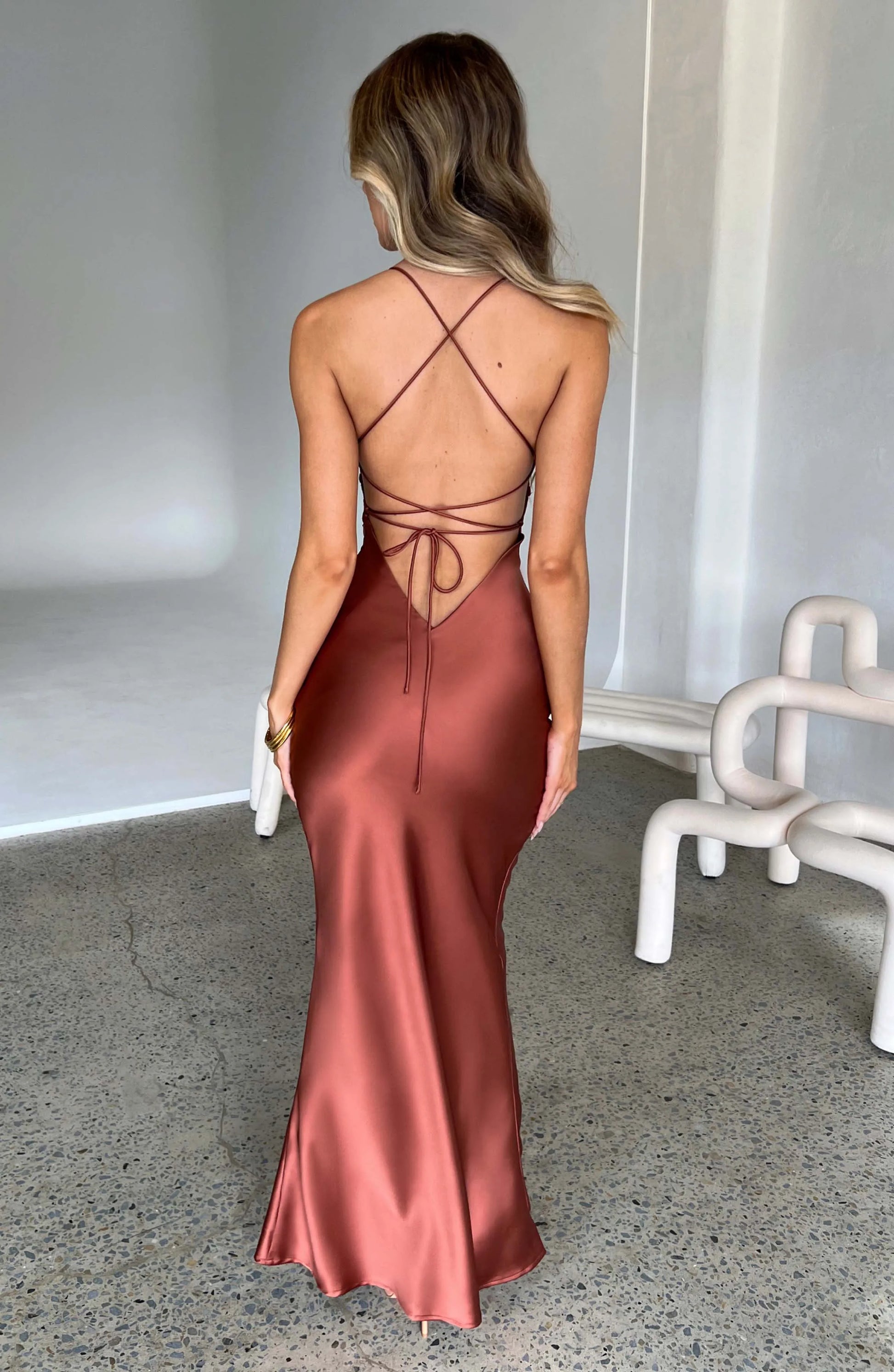 Silk Open Back Cocktail Dress 