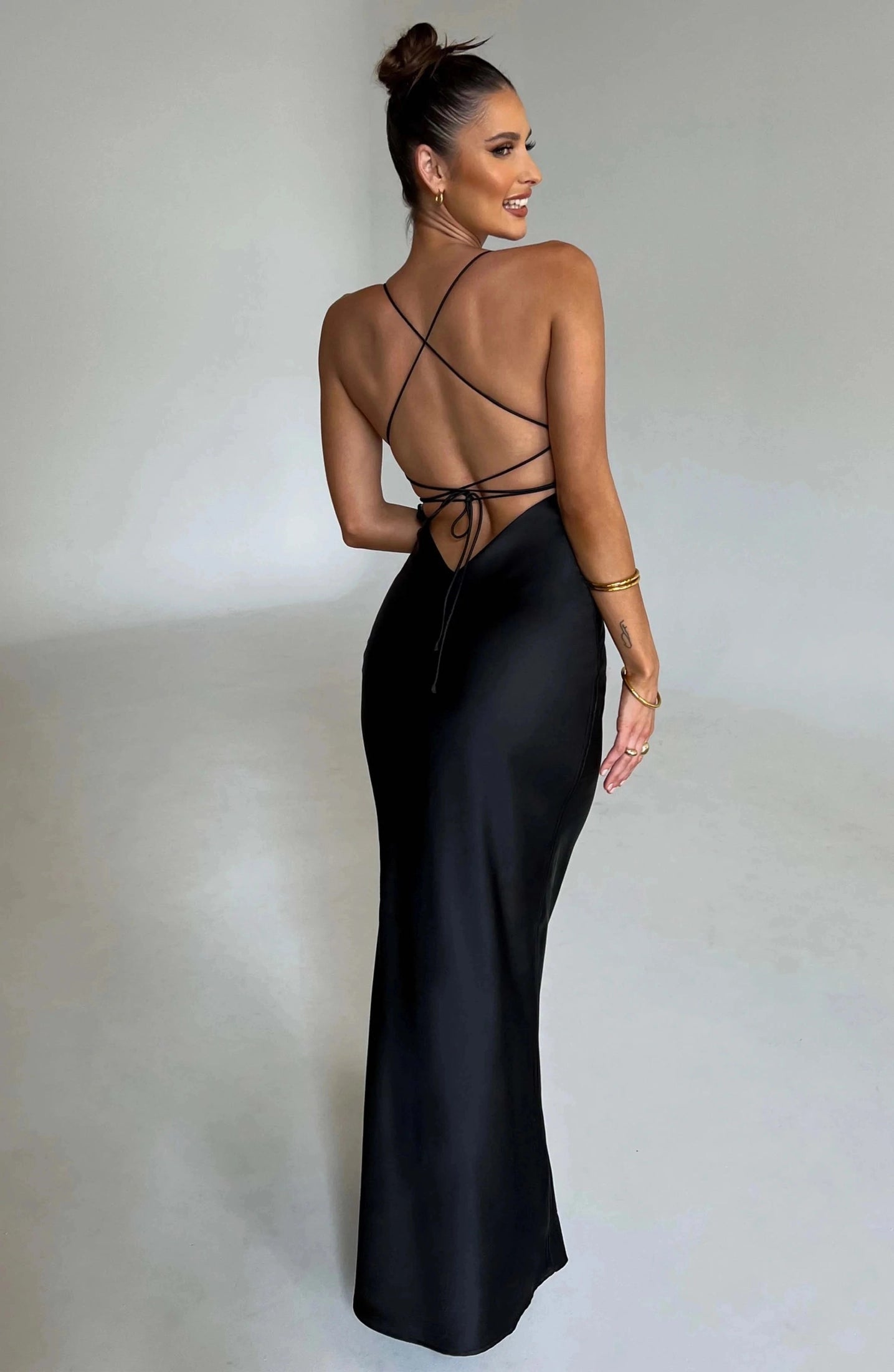 Silk Open Back Cocktail Dress 