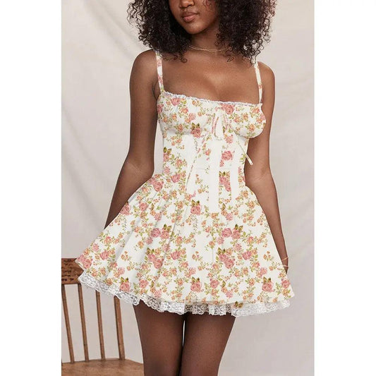 Women Flower Mini Dress