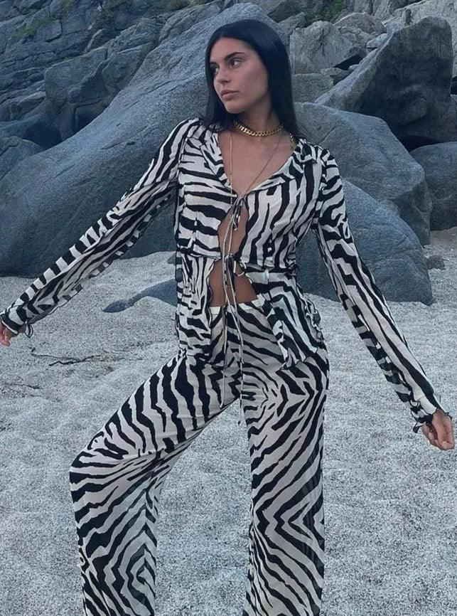 Zebra Print Two Piece - Modiva My Store Zebra Print Two Piece