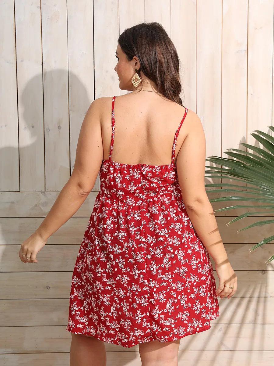 Plus Size Floral Print Cami Dress - Modiva Modiva Plus Size Floral Print Cami Dress