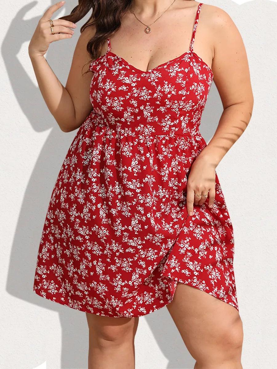 Plus Size Floral Print Cami Dress - Modiva Modiva Plus Size Floral Print Cami Dress