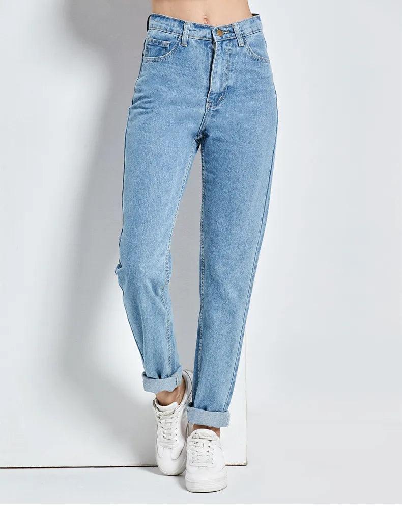 Denim Blue High Waisted Mom Jeans