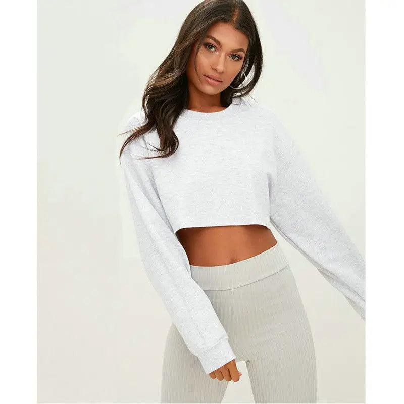 Cropped Round Neck Sweater - Modiva Modiva Cropped Round Neck Sweater