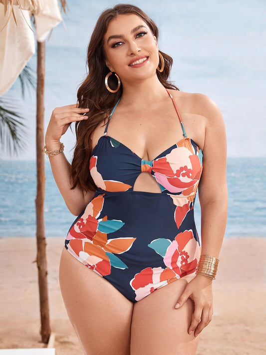 Plus Size Colourful Floral Swimsuit - Modiva Modiva Plus Size Colourful Floral Swimsuit