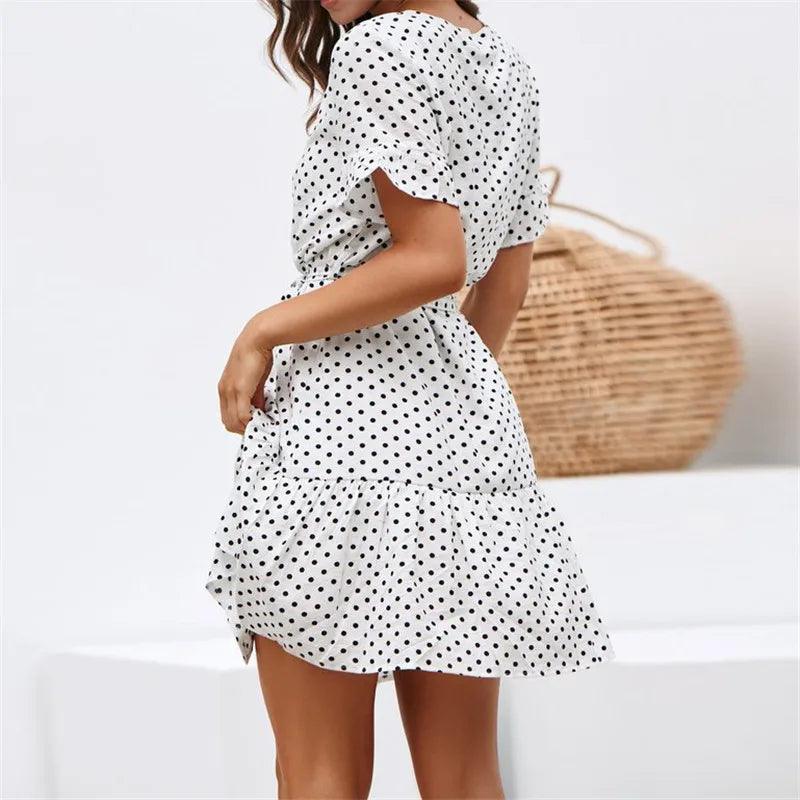 Short Sleeve Button Up Mini Dress