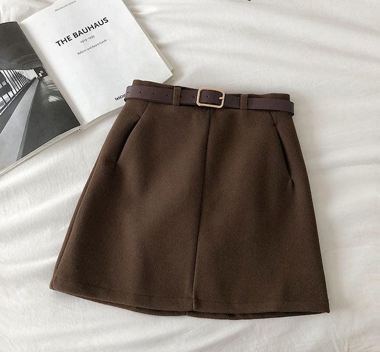 Casual Mini A-Line Skirt - Modiva XS / Brown Modiva Casual Mini A-Line Skirt