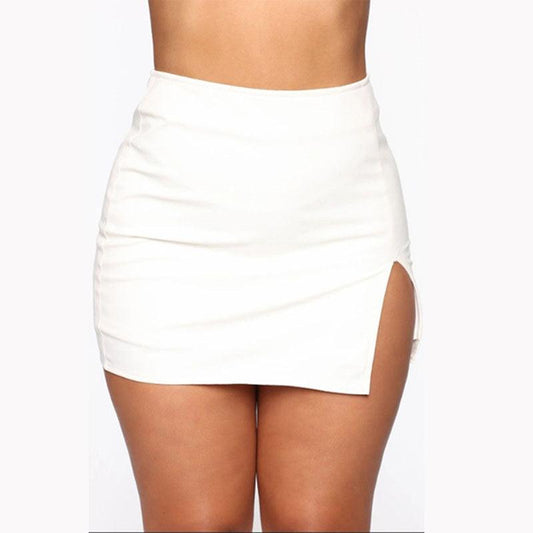 Stretchy Mini High Waisted Skirt - Modiva S / White Modiva Stretchy Mini High Waisted Skirt