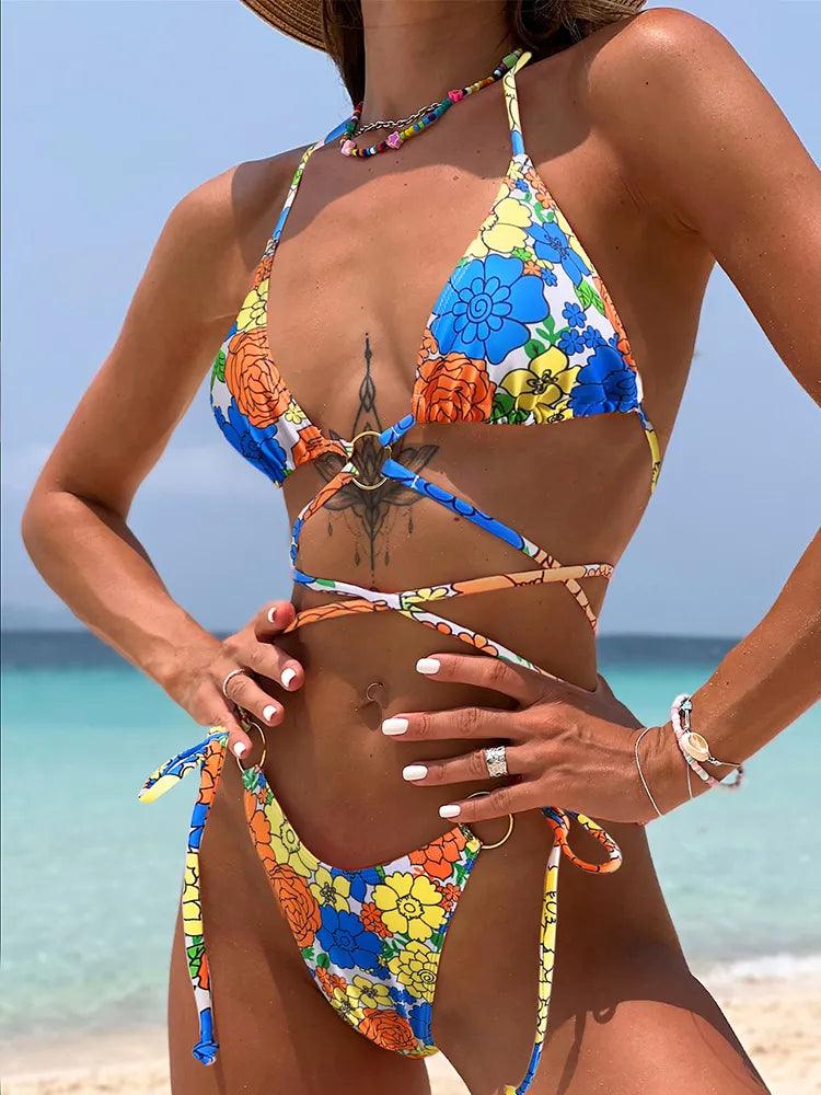 Abstract Flower Bikini - Modiva My Store Bikini Abstract Flower Bikini