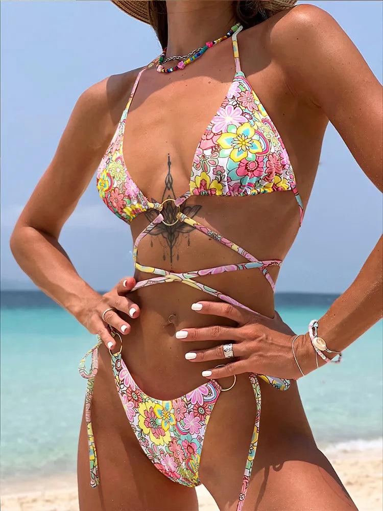 Summer Flower Print Bikini - Modiva My Store Summer Flower Print Bikini