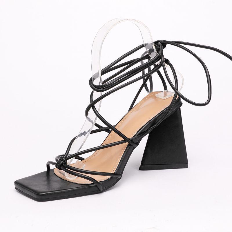 Wide Heel Strap High Heels - Modiva Black / EU 36/ UK 3 Modiva Wide Heel Strap High Heels