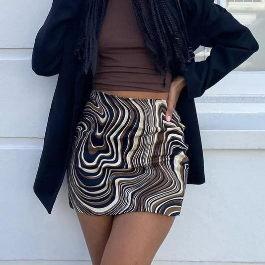 Y2k Swirl Mini Skirt - Modiva Modiva Y2k Swirl Mini Skirt