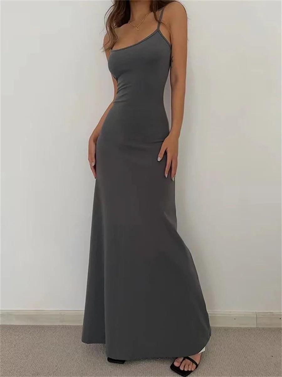 Thin Strap Bodycon Maxi Dress