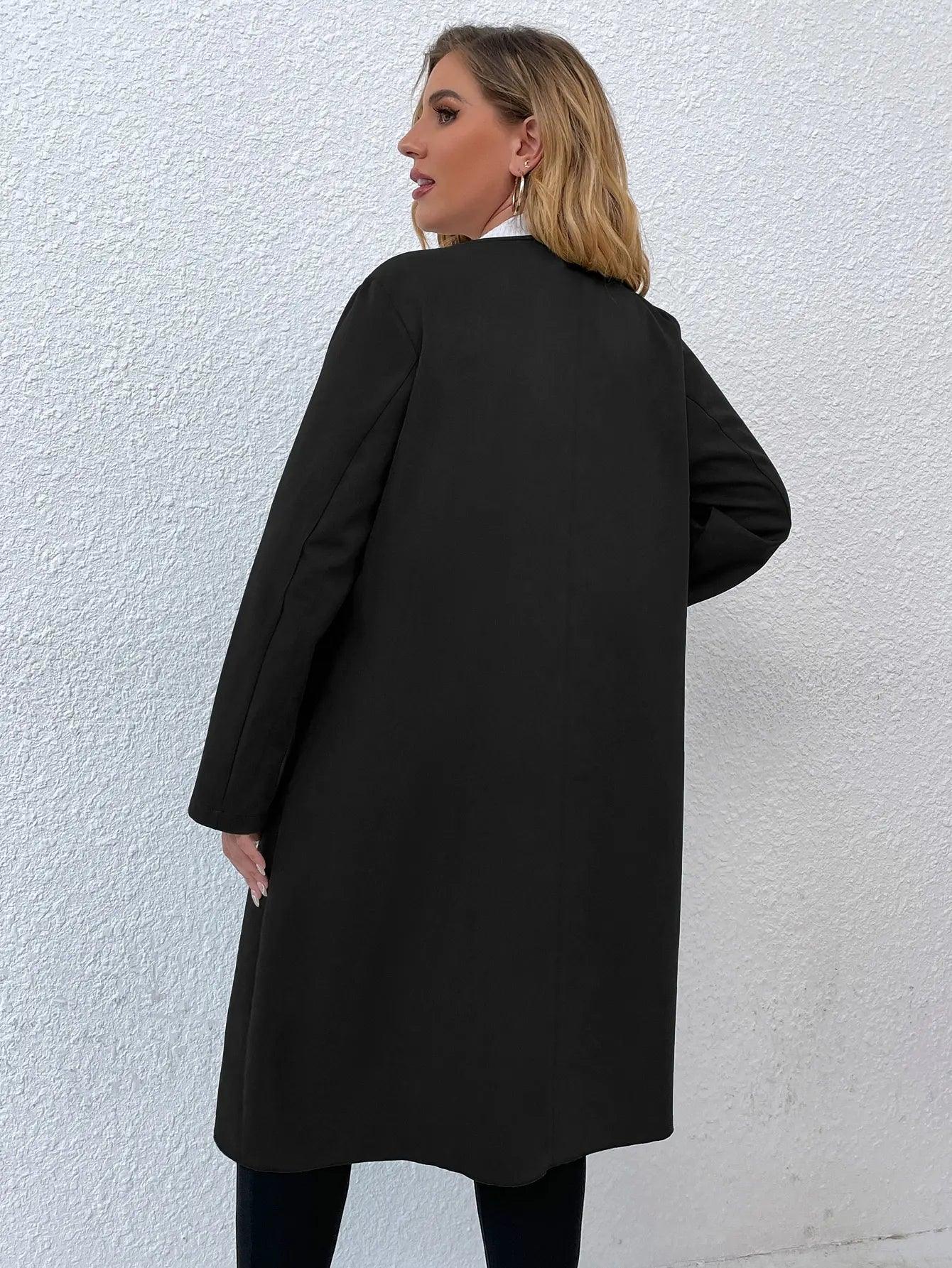 Plus Size Long Sleeve Maxi Jacket - Modiva Modiva Plus Size Long Sleeve Maxi Jacket