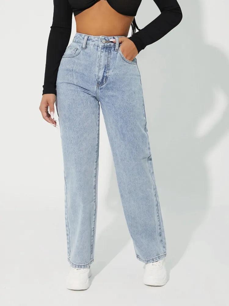 High Waisted Straight Leg Jeans