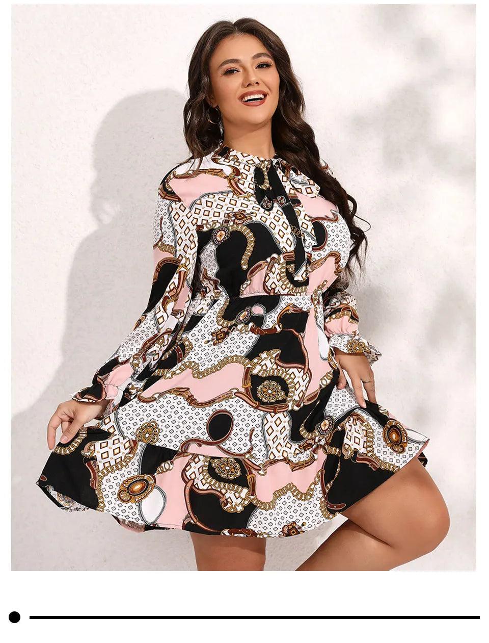 Plus Size Evening Long Sleeve Midi Dress - Modiva Modiva Plus Size Evening Long Sleeve Midi Dress