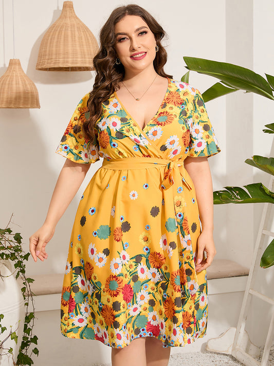 Plus Size Floral Summer Midi Dress - Modiva Modiva Plus Size Floral Summer Midi Dress