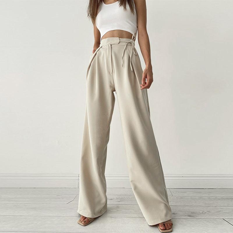 Smart Casual Wide Leg Trousers - Modiva S / Beige Modiva Smart Casual Wide Leg Trousers