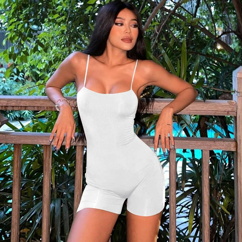 Thin Strap Bodycon Short Jumpsuit