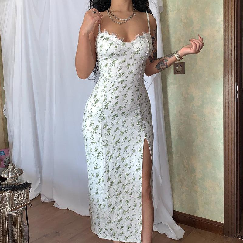 Summer Floral Maxi Leg Slit Dress - Modiva Modiva Summer Floral Maxi Leg Slit Dress