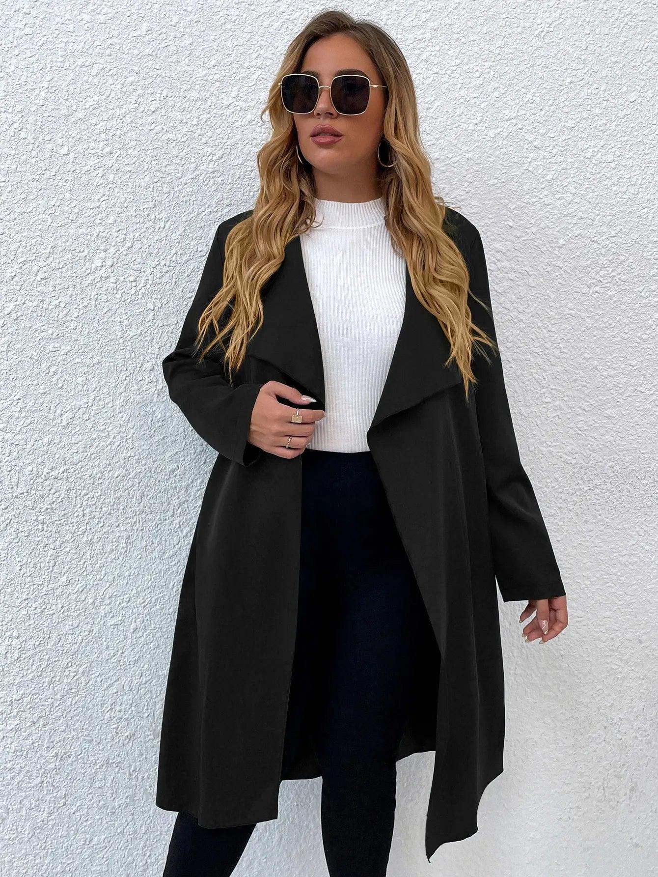 Plus Size Long Sleeve Maxi Jacket - Modiva Modiva Plus Size Long Sleeve Maxi Jacket