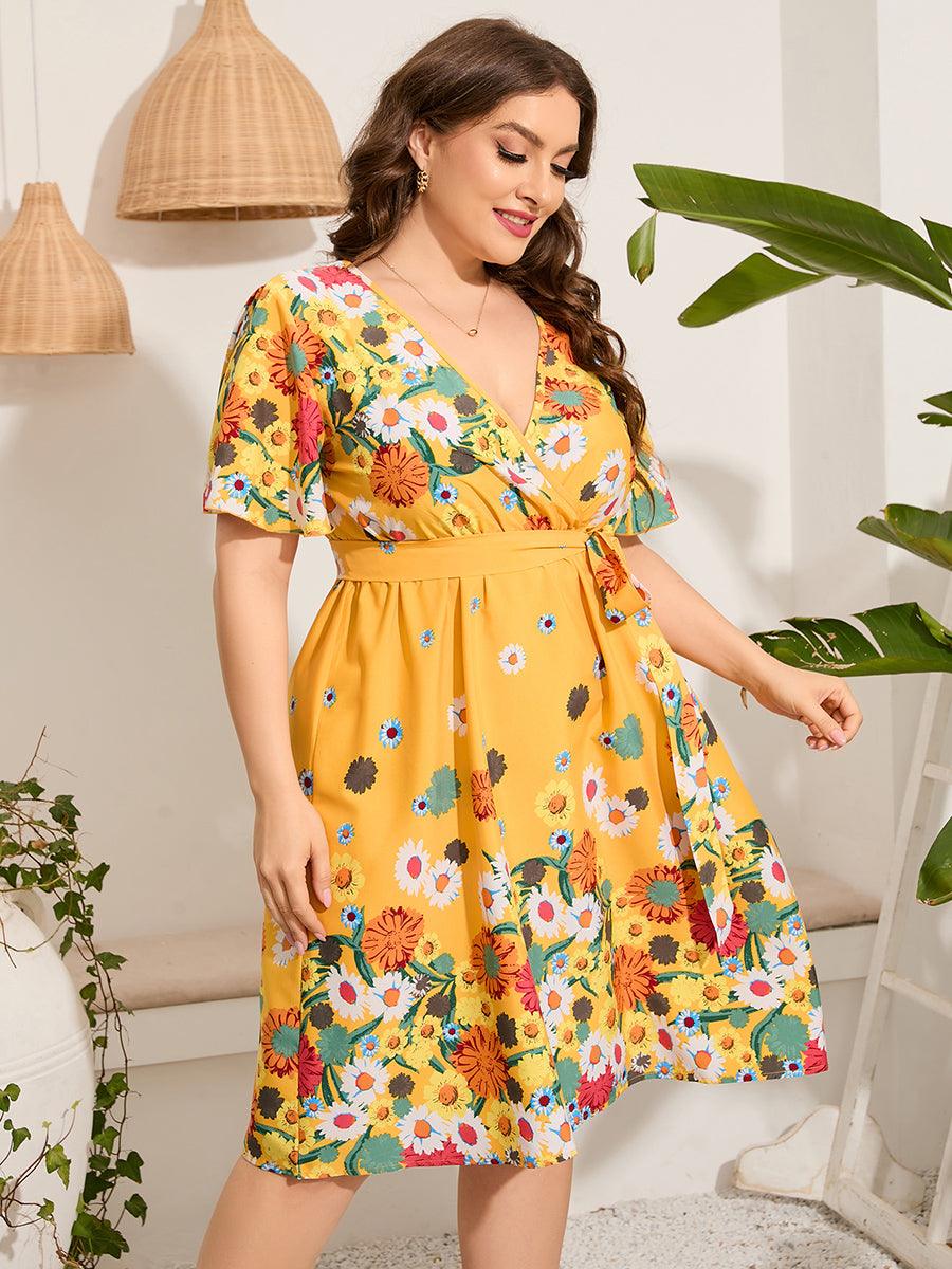 Plus Size Floral Summer Midi Dress - Modiva Modiva Plus Size Floral Summer Midi Dress