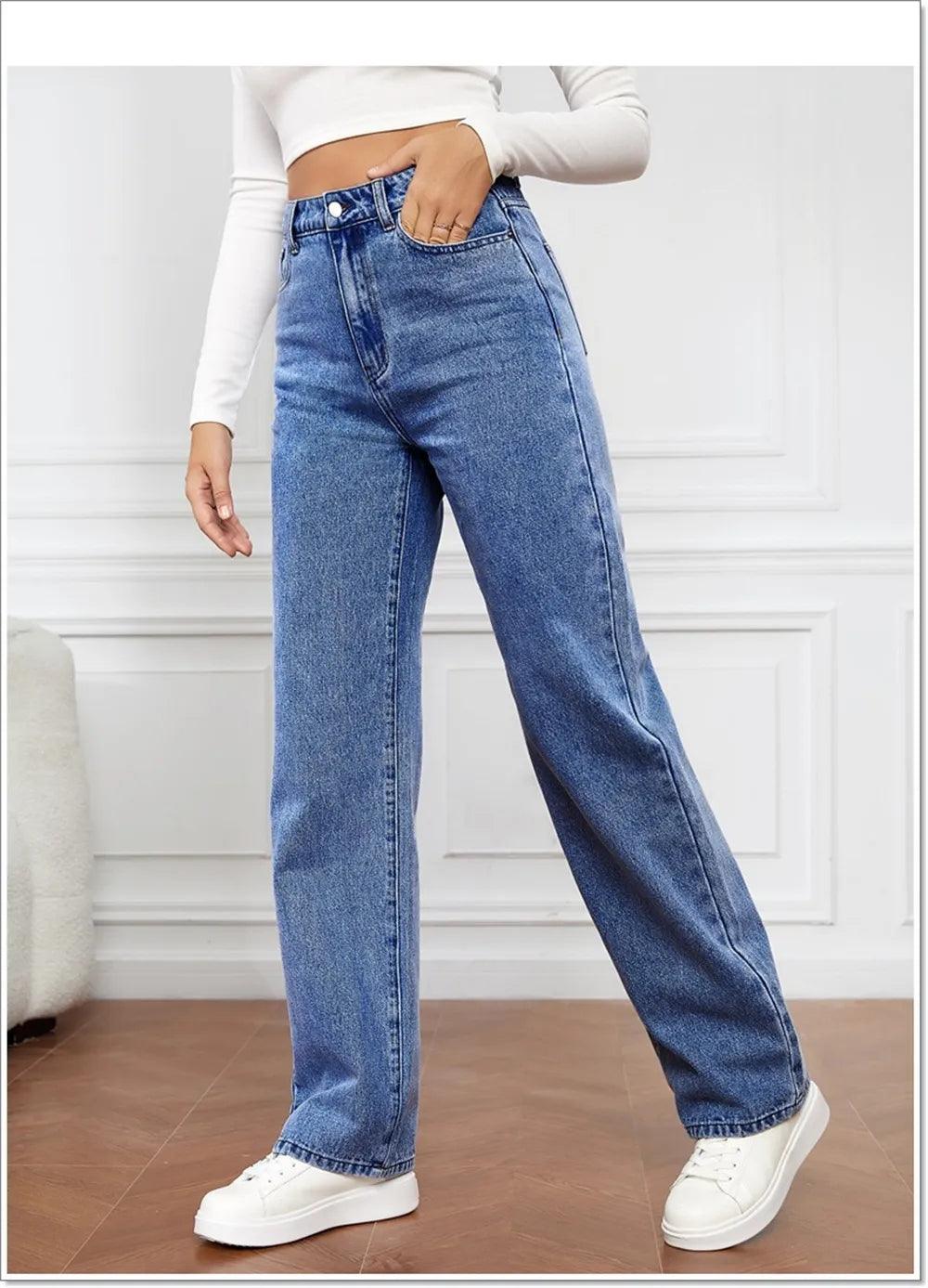 Blue Straight Leg Jeans - Modiva Modiva Blue Straight Leg Jeans