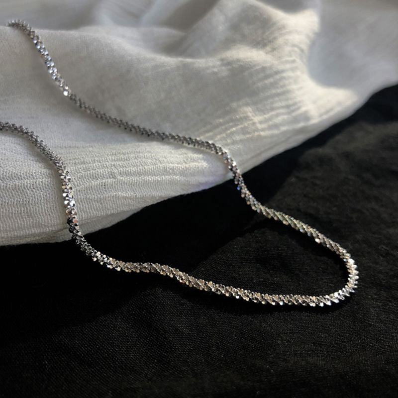 Thin Silver Dimond Necklace - Modiva Modiva Thin Silver Dimond Necklace