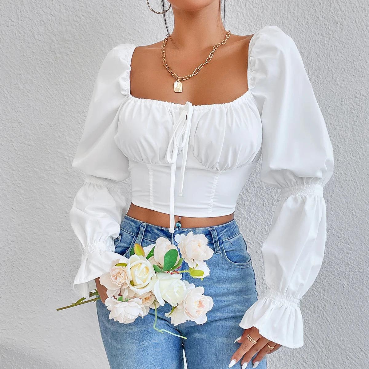 Long Sleeve Cropped Corset Top