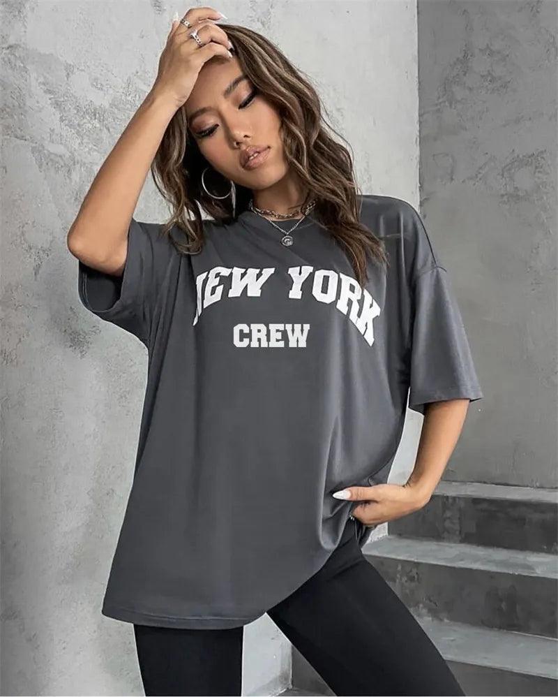 Oversized New York T-Shirt - Modiva S / Dark Grey Modiva Oversized New York T-Shirt