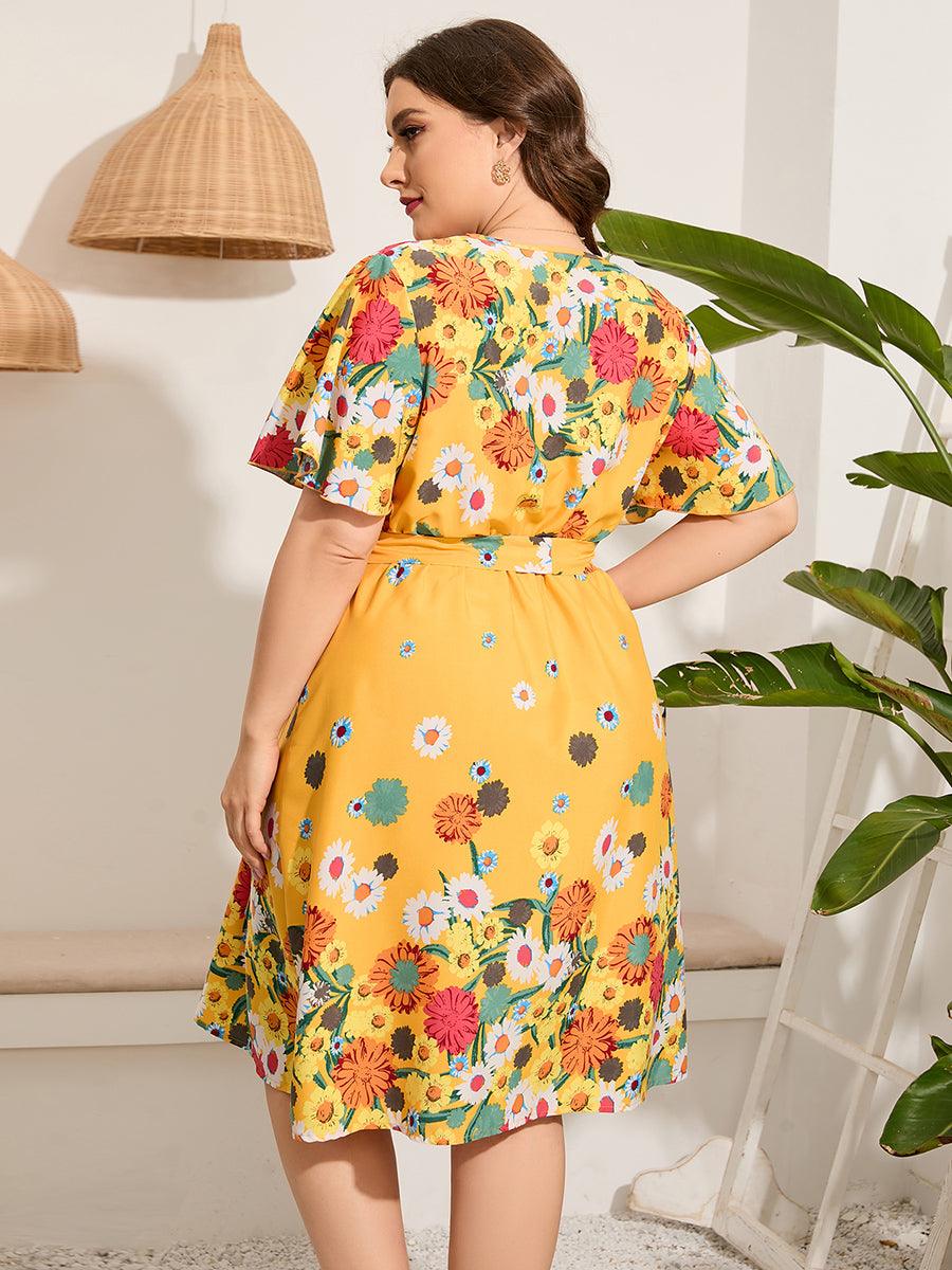 Plus Size Floral Summer Midi Dress - Modiva Modiva Plus Size Floral Summer Midi Dress