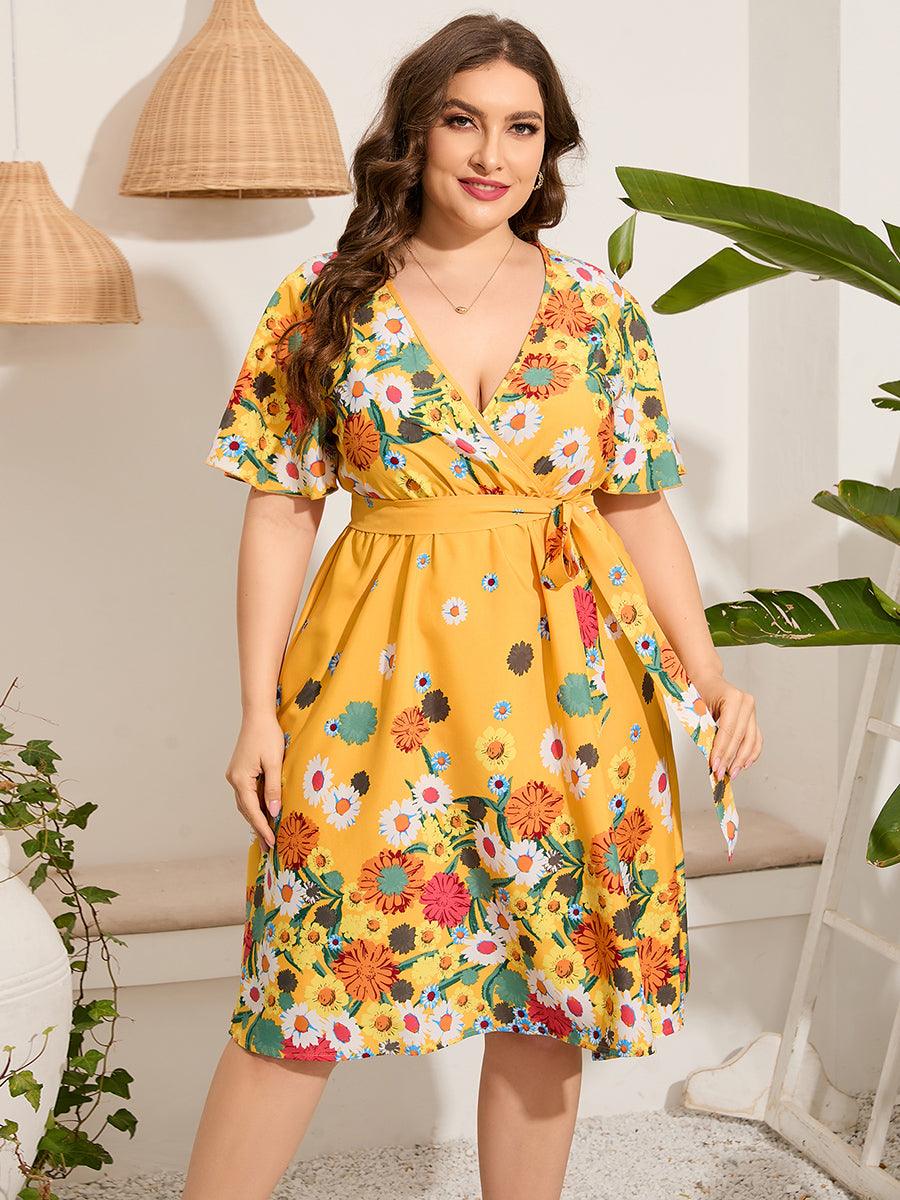 Plus Size Floral Summer Midi Dress - Modiva Modiva Plus Size Floral Summer Midi Dress