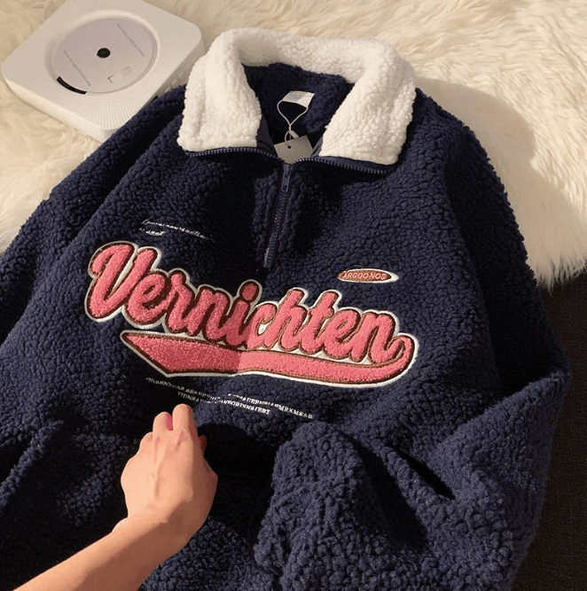 Vintage Quarter Zip-Up Pullover - Modiva S / Navy My Store Hoodies/Sweaters Vintage Quarter Zip-Up Pullover