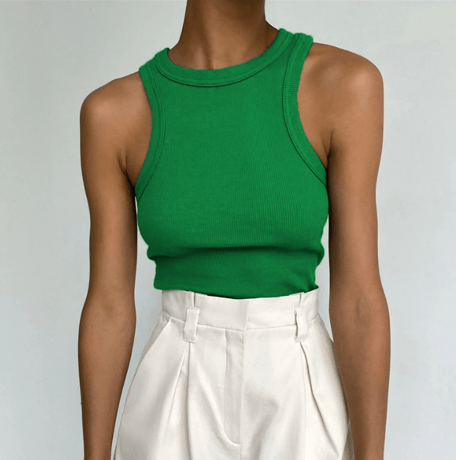 Solid Color Tank Top - Modiva S / Green My Store Solid Color Tank Top