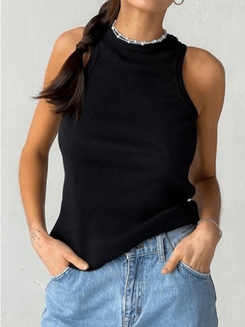 Solid Color Tank Top - Modiva S / Black My Store Solid Color Tank Top