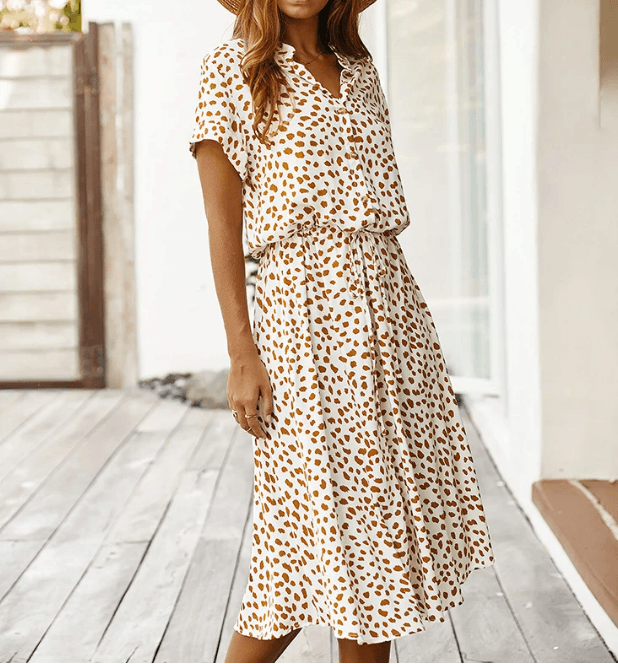 Polka Dot Button Up Maxi Dress - Modiva My Store Polka Dot Button Up Maxi Dress