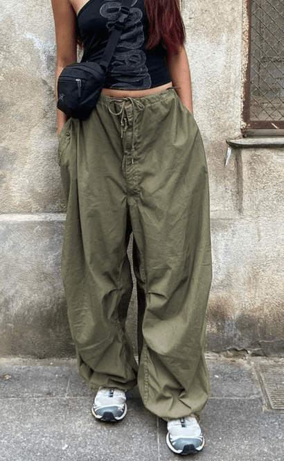 Baggy Adjustable Cargo Pants - Modiva S / Khaki My Store Baggy Adjustable Cargo Pants