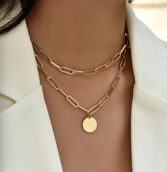 Double-Layered Gold Chain Necklace - Modiva Modiva Double-Layered Gold Chain Necklace
