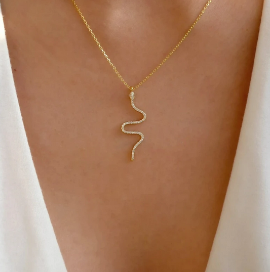 Snake Gold Chain Necklace - Modiva Modiva Snake Gold Chain Necklace