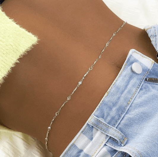 Simple Crystal Belly Chain - Modiva Modiva Simple Crystal Belly Chain