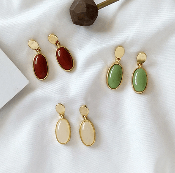 Small Oval Earrings - Modiva Modiva Small Oval Earrings