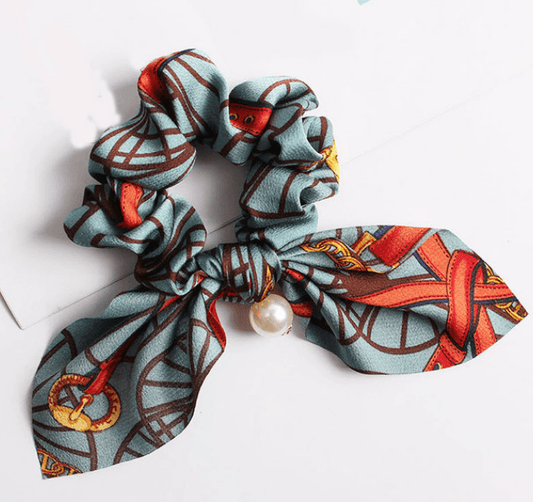 Pattern Scrunchie Hair Band - Modiva Light Blue Modiva Pattern Scrunchie Hair Band