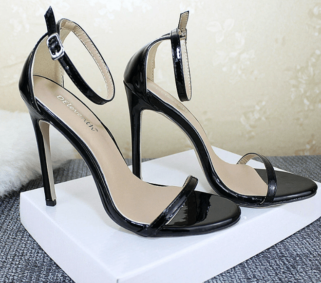 Open Toe Heels - Modiva UK 4/ EU 36 / Black Modiva Open Toe Heels