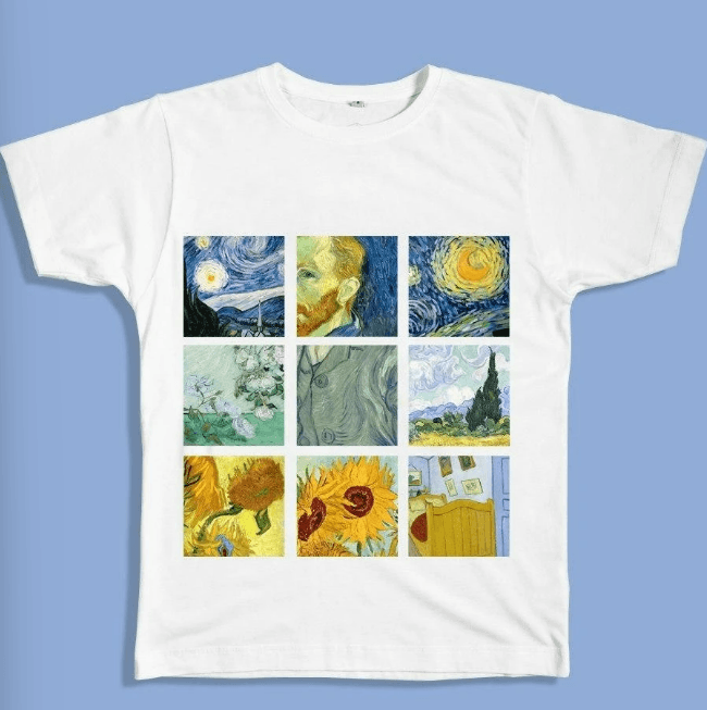 Van Gogh Vintage White-Tee - Modiva Modiva Van Gogh Vintage White-Tee