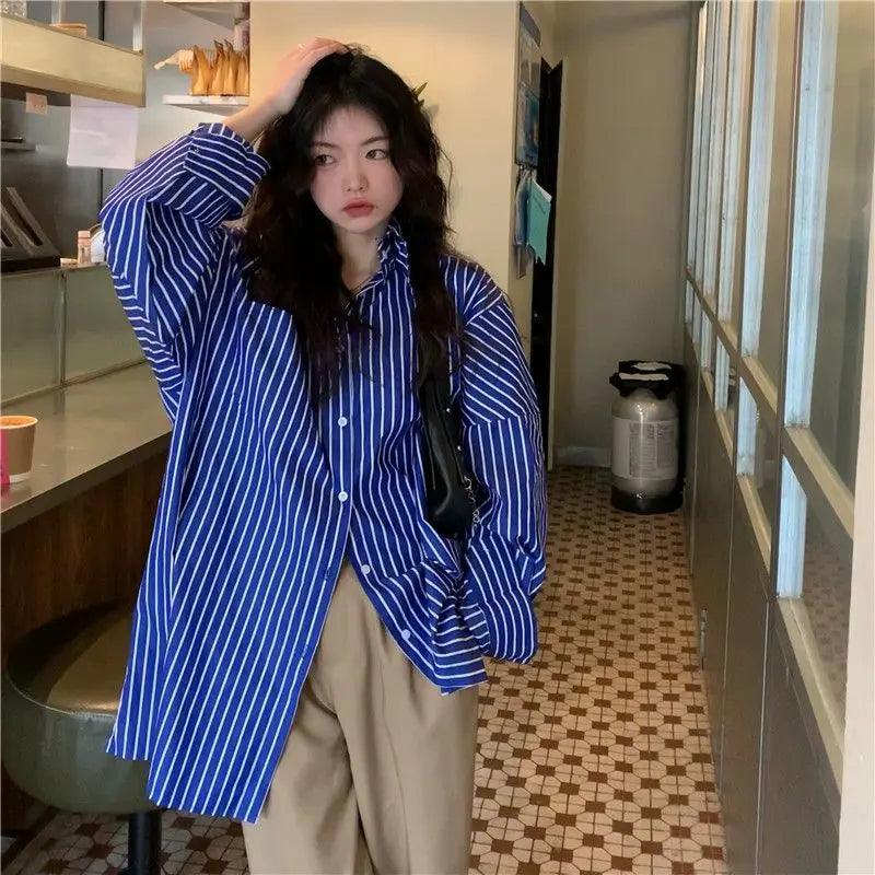 Long Sleeve Striped Blouse - Modiva Modiva Long Sleeve Striped Blouse