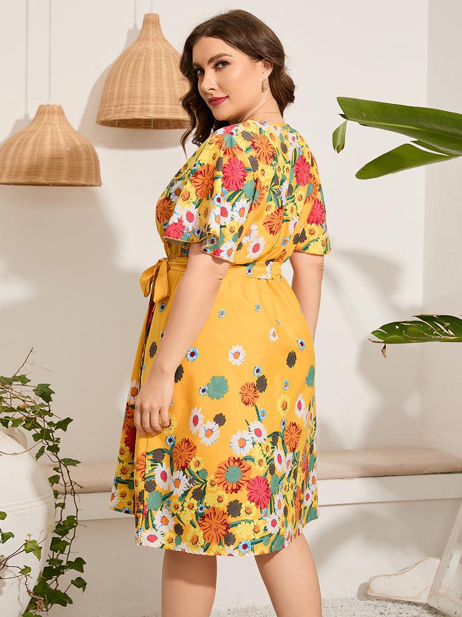 Plus Size Floral Summer Midi Dress - Modiva Modiva Plus Size Floral Summer Midi Dress