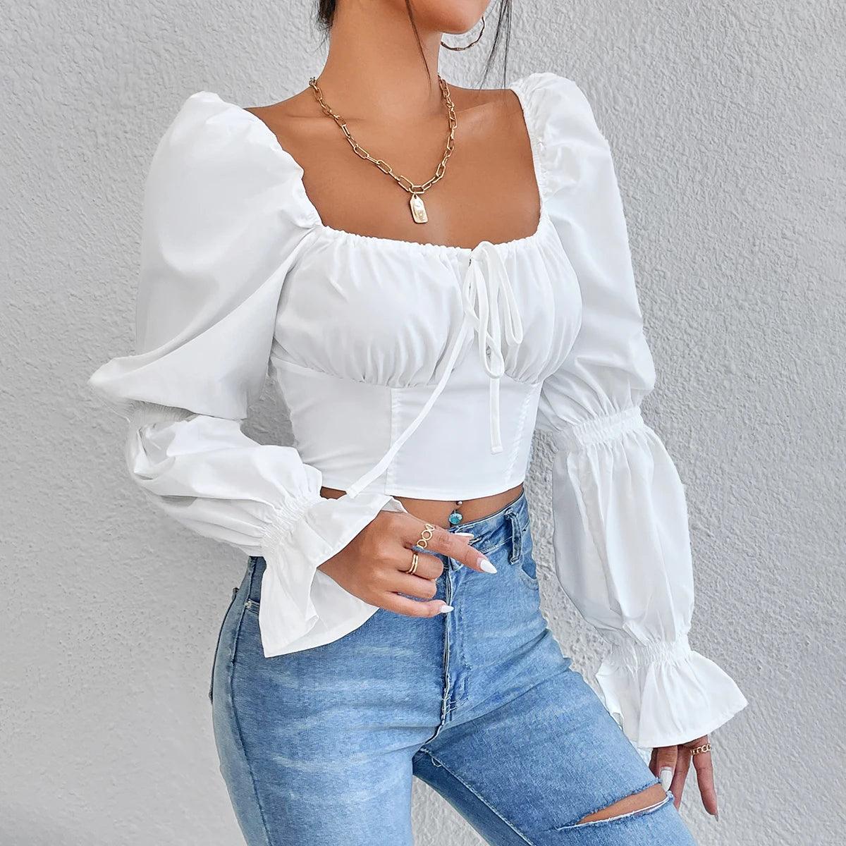 Long Sleeve Cropped Corset Top