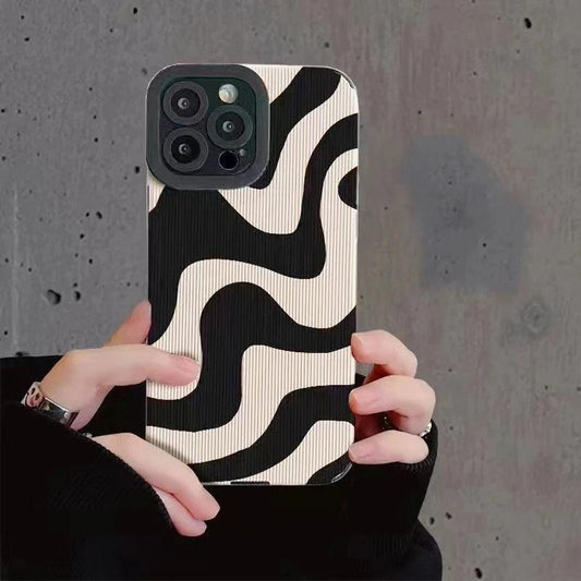 Shockproof Black & White Swirl Phone Case