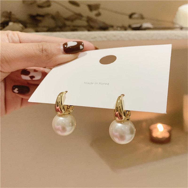 Pearl Hooped Earrings - Modiva Modiva Pearl Hooped Earrings