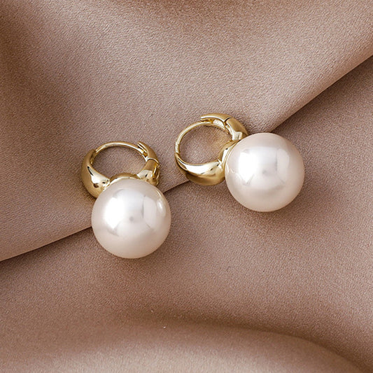 Pearl Hooped Earrings - Modiva White Modiva Pearl Hooped Earrings